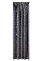 &Uuml;bergardine mit h&uuml;bschem Rosen-Dessin GRAU-SILBER