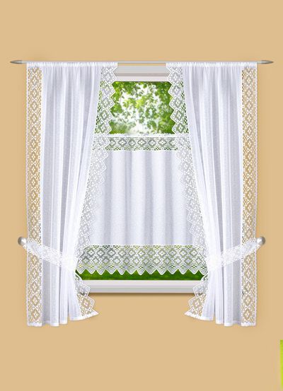 Fensterdekoration H&auml;kelborte aus Jacquard 