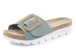 ELENA EDEN Pantolette aus weichem Veloursleder BLEU