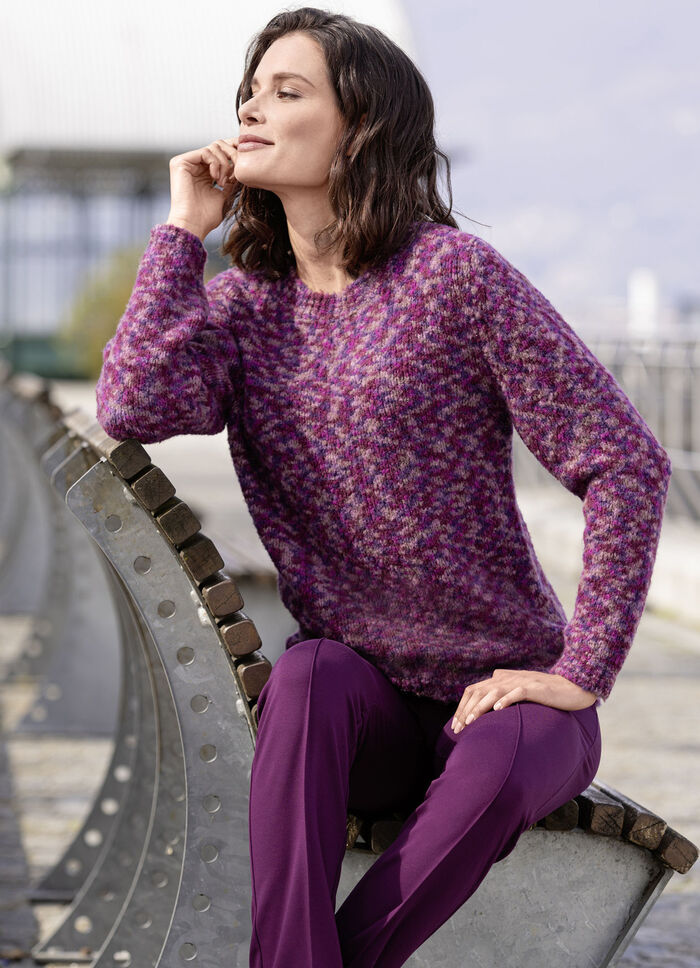 Pullover aus hochwertigem Bouclégarn MAGENTA-LILA-MULTICOLOR