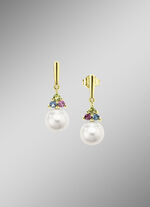 Exquisite Eleganz Ohrstecker mit S&uuml;&szlig;wasser-Zuchtperlen und Edelsteinen 