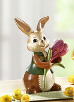 Goebel-Hasen mit Blume aus Feinsteingut BUNT