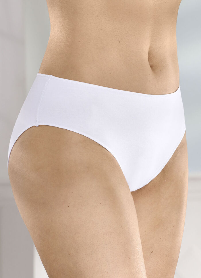 Viererpack Slips mit besonders flachen Abschl&uuml;ssen WEISS