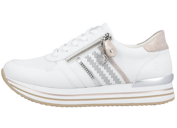 Remonte Sneaker im modischen Dessin WEISS-ROSEGOLD