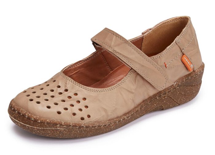 ELENA EDEN Slipper aus schattiertem Nappaleder SAND
