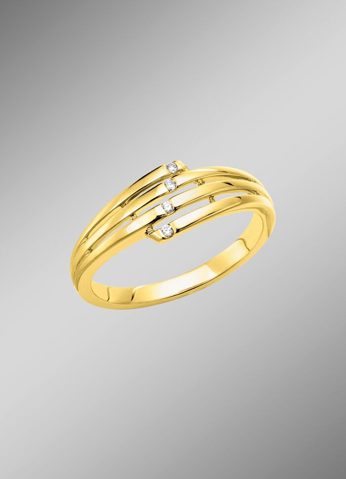 Durchbrochener Damenring mit Brillanten 