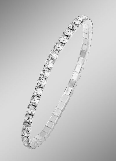 Armband aus Edelstahl mit wei&szlig;en Kristallen 