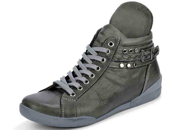 Andrea Conti Schn&uuml;r-Stiefelette in angesagter Optik ANTHRAZIT