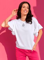 Pullover in weich fließender Qualität WEISS