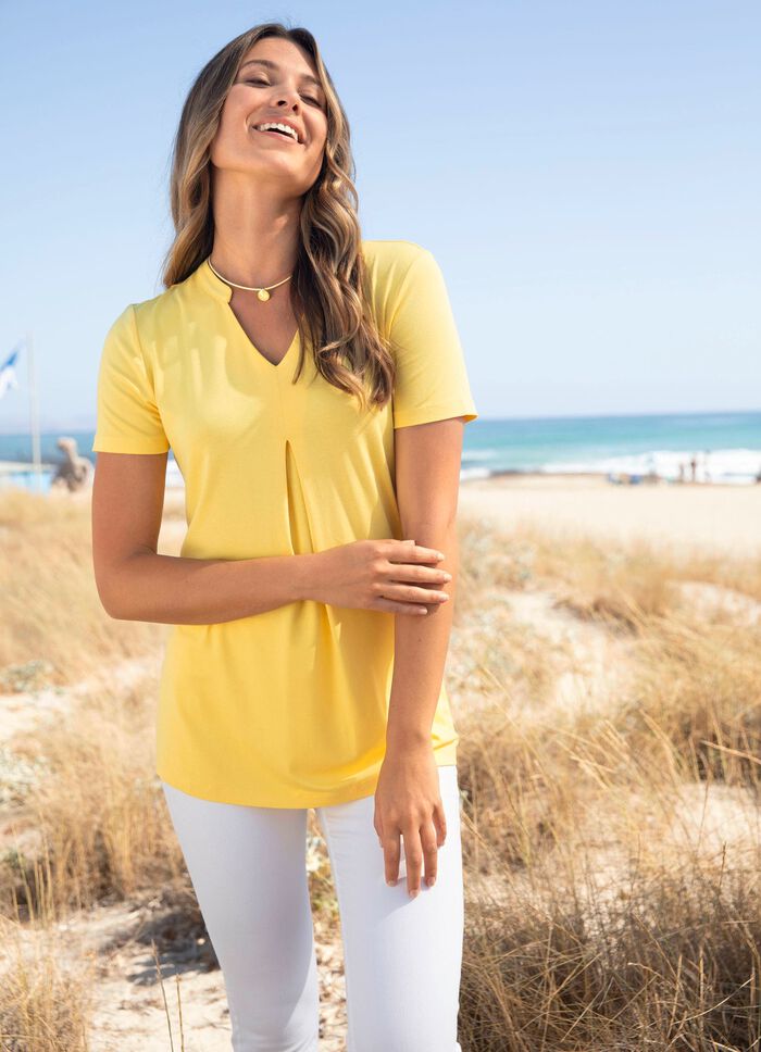 Unifarbene Shirt-Tunika GELB