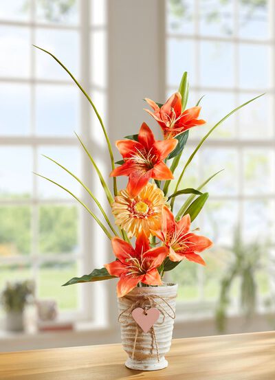 Lilien-Gesteck in Vase 