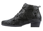 Waldl&auml;ufer Schn&uuml;r-Stiefelette mit floraler Pr&auml;gung SCHWARZ
