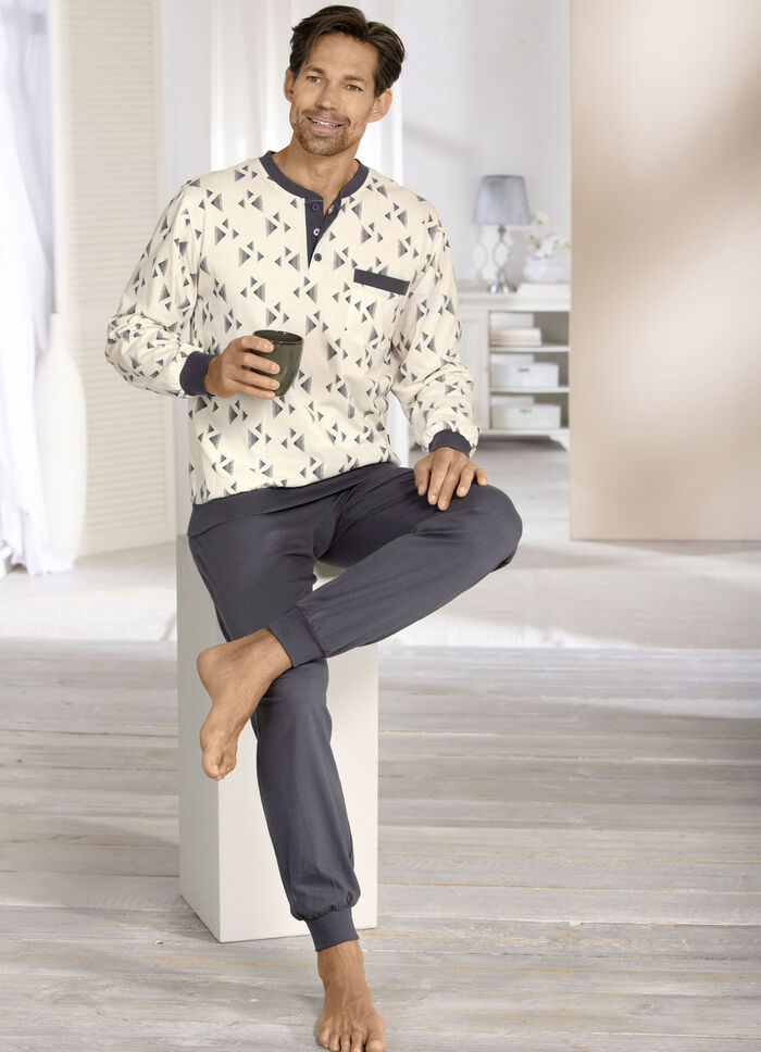 Zweierpack Schlafanzüge mit Knopfleiste und Bündchenabschlüssen 