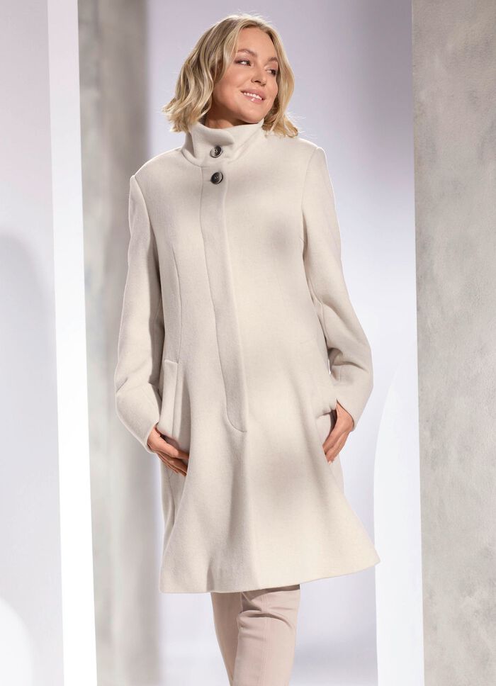 Kurzmantel mit abnehmbarem Schal CREME