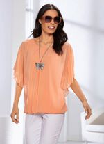 Shirt mit Chiffon-Überwurf in 2 Farben APRICOT