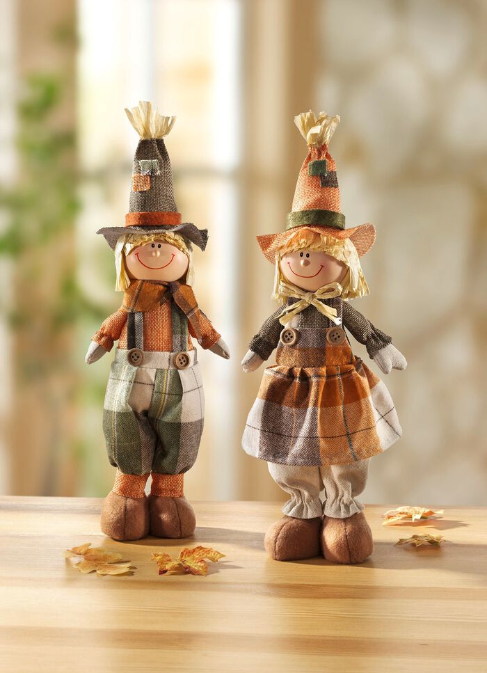 Witzige Vogelscheuche ORANGE-GR&Uuml;N-BRAUN