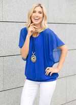 Poncho-Tunika mit eingearbeitetem Top ROYALBLAU