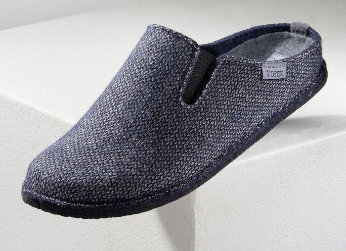 Herren-Hausschuh aus Wollfilz JEANSBLAU