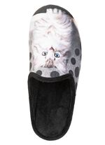 Laurina, klassische Damen-Hausschuhe, mit Katzen-Motiv SCHWARZ-MULTICOLOR