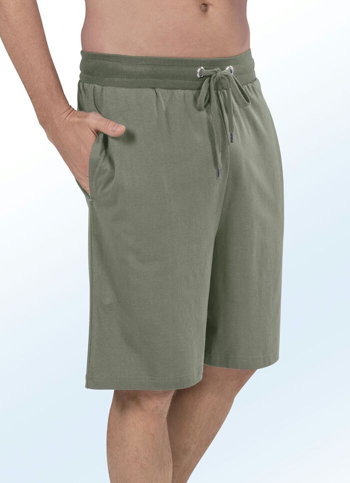 Zweierpack Schlaf- und Freizeithosen, knielang 1X MARINE, 1X OLIV