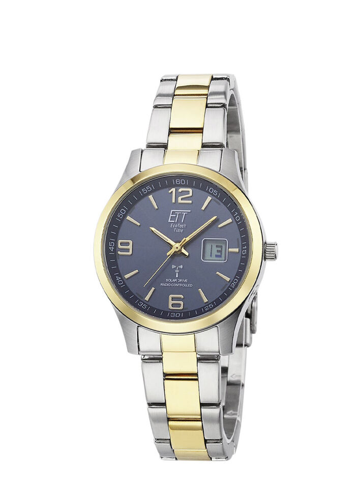 Solar Uhr Damenuhr Solar Funk Wasserdicht ETT Funk-Solar-Damenuhr