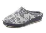 Wollfilz-Pantoffel mit floralem Druck GRAU
