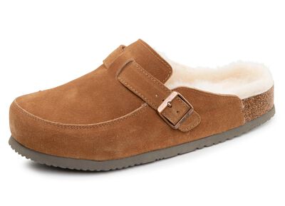 Gef&uuml;tterte Herren-Clogs, mit Lammfell 