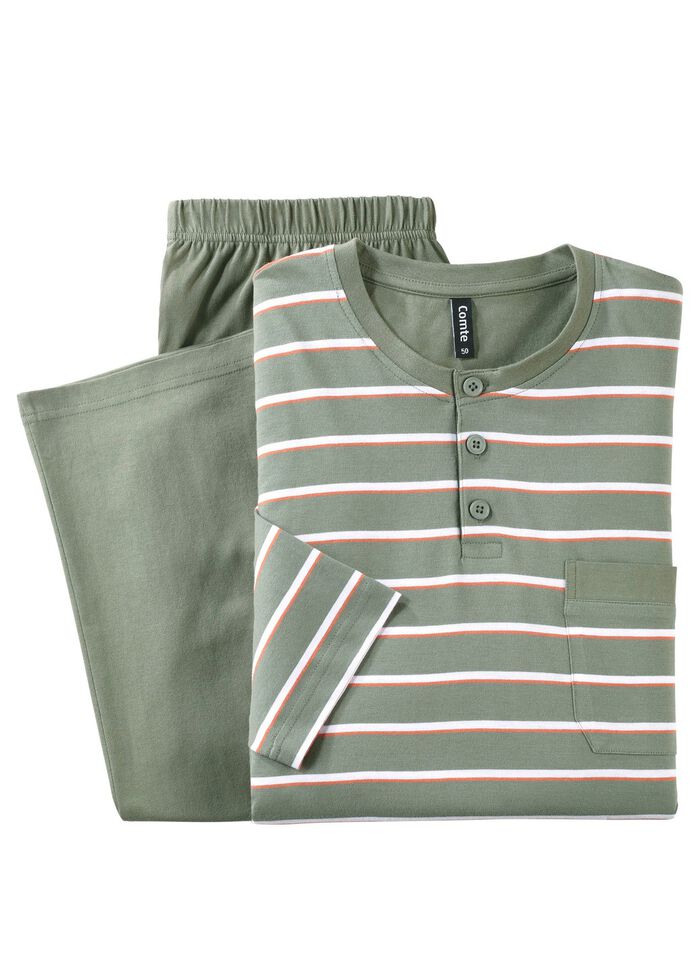 Zweierpack Schlafanz&uuml;ge mit Knopfleiste und offenen Abschl&uuml;ssen 