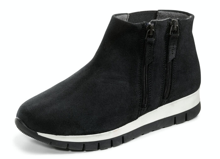 Bootie mit zwei Reißverschlüssen SCHWARZ