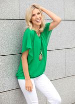 Poncho-Tunika mit eingearbeitetem Top GR&Uuml;N