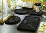 „RHOMTUFT" Luxus-Badgarnituren mit edlen Lurex-Ranken SCHWARZ-GOLD