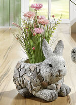 Grasbund in Topf aus Magnesia ROSA-GRÜN