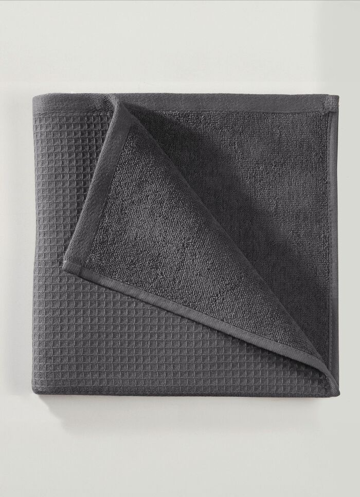 Waffelpiqué-Frottier-Serie aus Baumwolle ANTHRAZIT