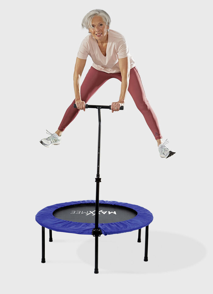 Trampolin mit höhenverstellbarer Griffstange 