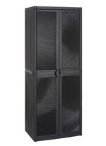 Gartenschrank mit strahlenf&ouml;rmigem Design an den T&uuml;ren 