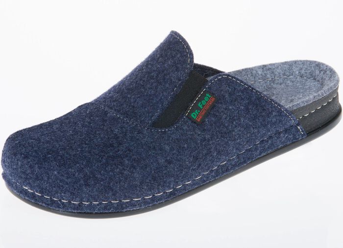 Klassische Herren-Hausschuhe, mit anatomisch geformtem Fußbett JEANSBLAU