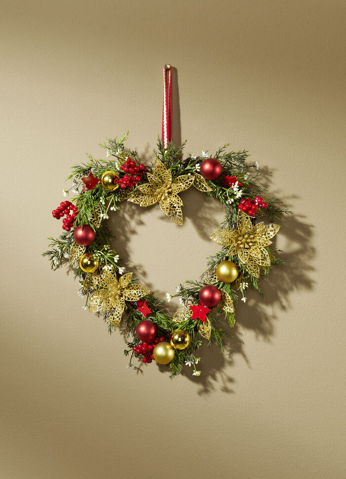 Weihnachtliches Rattan-Herz 