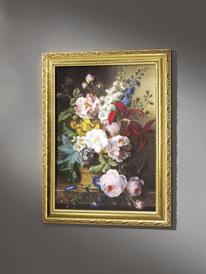 Bild in Ölgemälde-Optik mit Kieferholz- Rahmen 