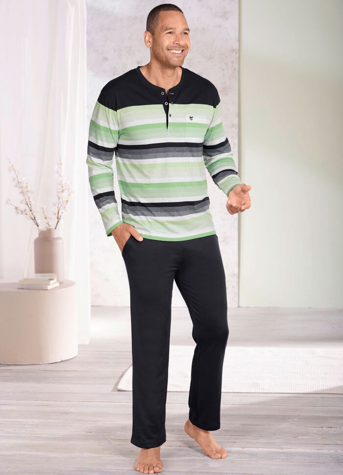 Hajo-Klima-Komfort-Schlafanzug mit Knopfleiste 