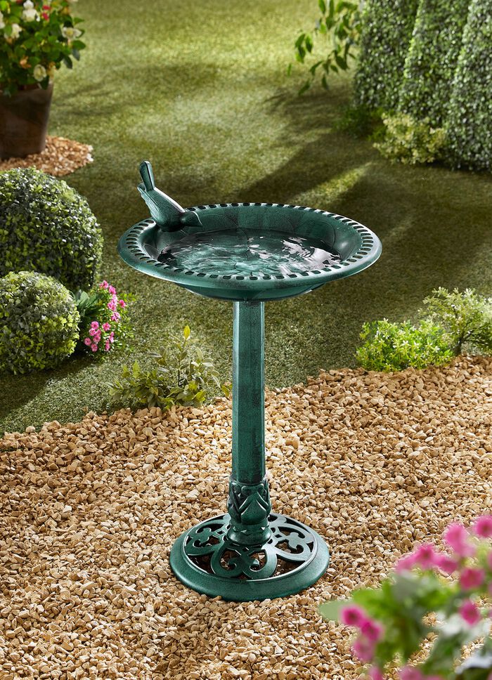 Vogelbad mit Springbrunnen GR&Uuml;N