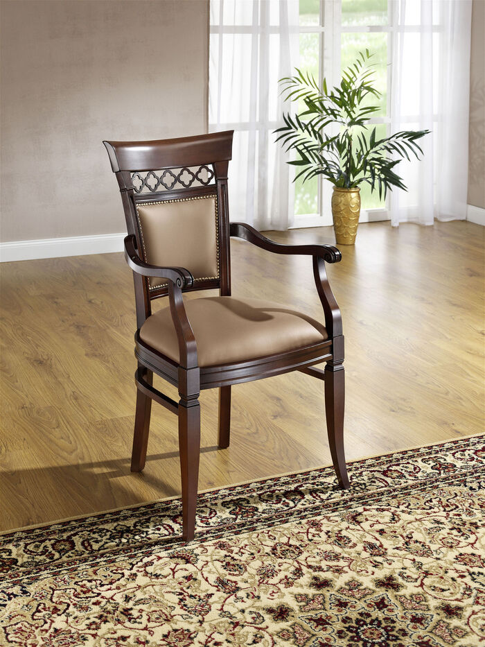 Massive, hochwertige Sitzmöbel BEIGE-NUSSBAUM