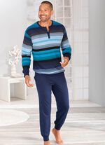 Schlafanzug mit Knopfleiste und B&uuml;ndchenabschl&uuml;ssen  