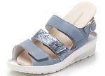 Waldl&auml;ufer Sandale im interessanten Material-Mix BLEU