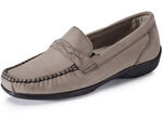 ELENA EDEN, bequeme Damen-Slipper, Weite H, mit herausnehmbarem Fußbett TAUPE