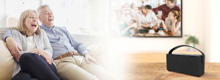Kabelloser TV Lautsprecher mit Sprach- und Dialogverstärker 