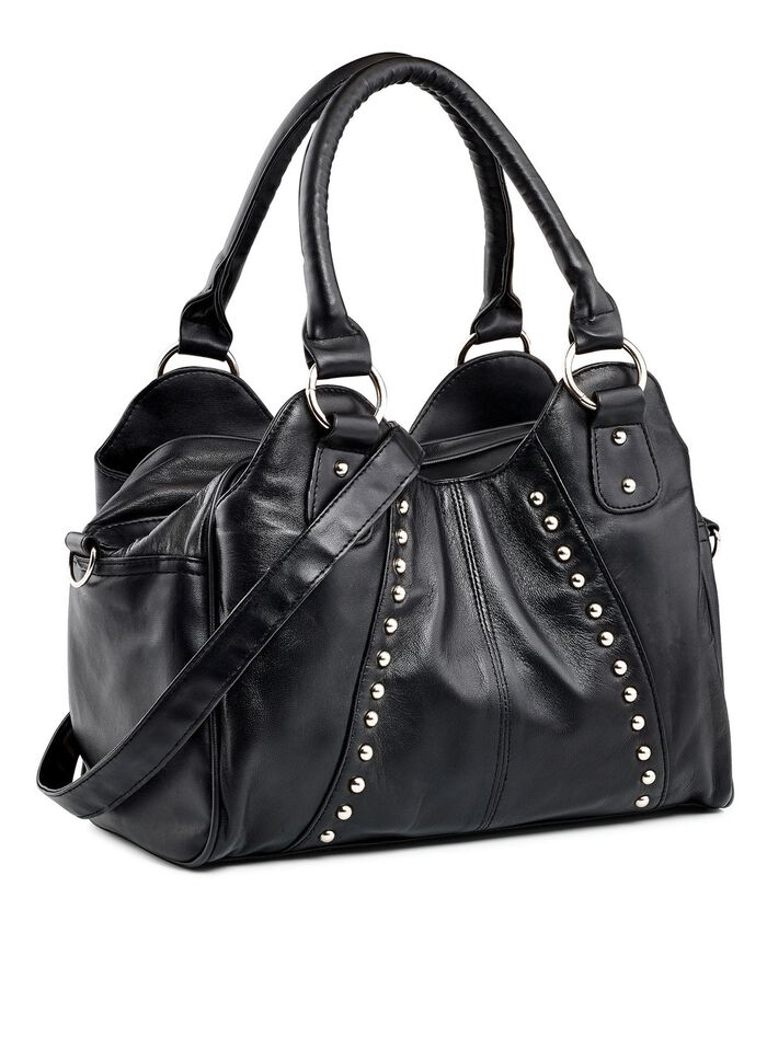 Tasche aus Nappaleder und Synthetikmaterial SCHWARZ