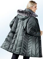 Kurzmantel mit abnehmbarer Kapuze TANNENGRÜN