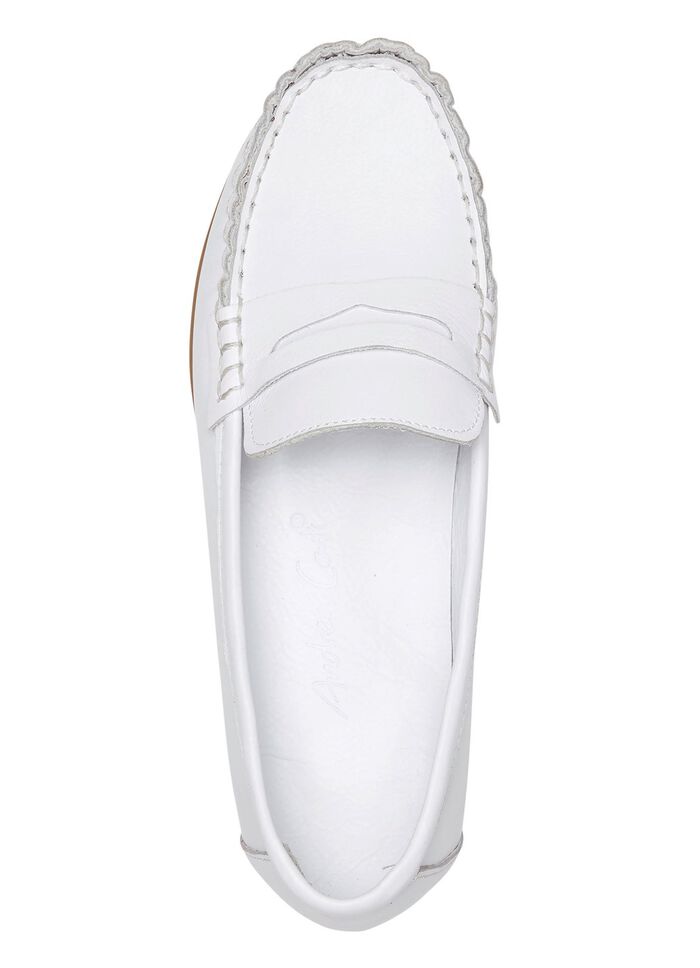 Andrea Conti Mokassin-Slipper aus Nappaleder WEISS