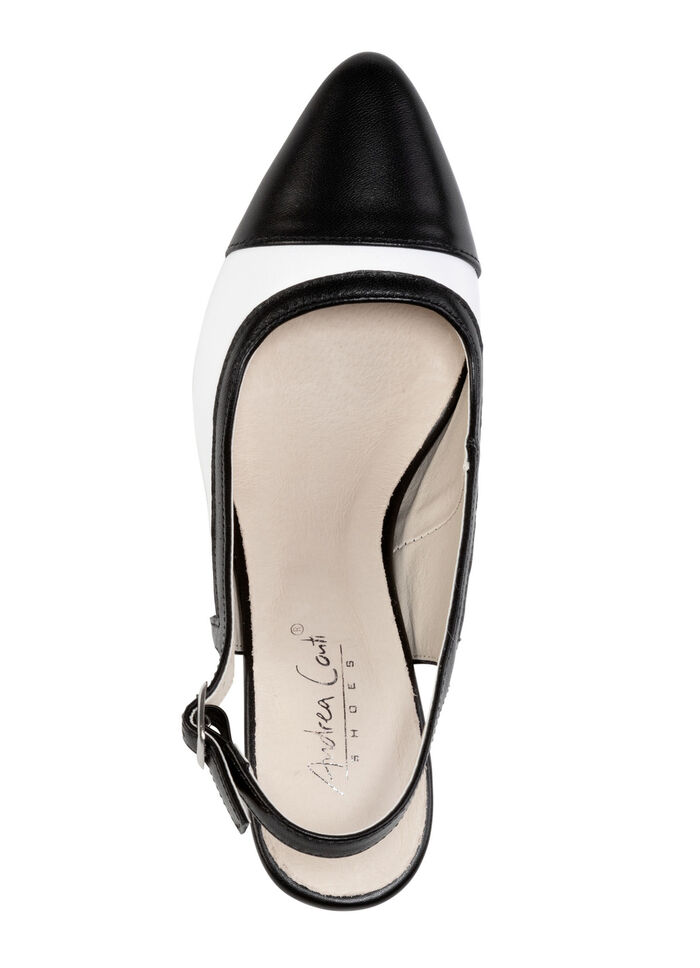 Andrea Conti Sling-Pumps aus Nappaleder SCHWARZ-WEISS