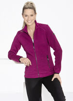 Strickfleece-Kurzjacke von „LPO“ BEERE MELIERT